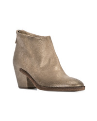 Золотые кожаные ботильоны от Del Carlo