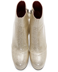 Золотые кожаные ботильоны от Marc Jacobs