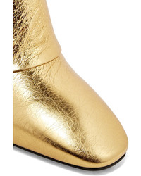 Золотые кожаные ботильоны от Bottega Veneta