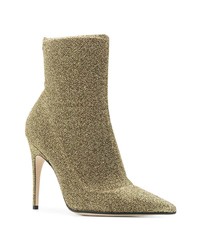 Золотые кожаные ботильоны от Sergio Rossi