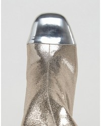 Золотые кожаные ботильоны от Asos