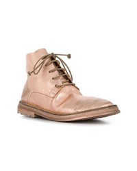 Женские золотые кожаные ботинки на шнуровке от Marsèll