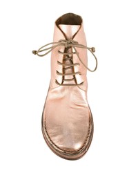 Женские золотые кожаные ботинки на шнуровке от Marsèll
