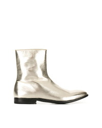 Мужские золотые кожаные ботинки челси от Alexander McQueen