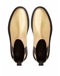 Мужские золотые кожаные ботинки челси от Giuseppe Zanotti
