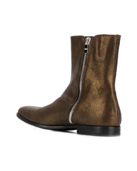 Мужские золотые кожаные ботинки челси от Alexander McQueen