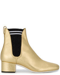 Женские золотые кожаные ботинки челси от Fendi