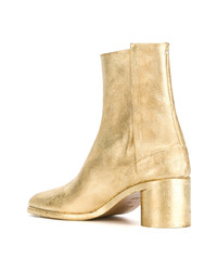 Мужские золотые кожаные ботинки челси от Maison Margiela