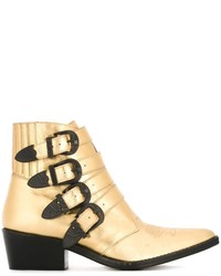 Женские золотые кожаные ботинки от Toga Pulla