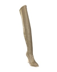 Золотые кожаные ботфорты от Casadei