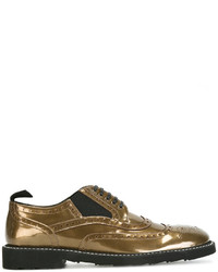 Золотые кожаные броги от Dolce & Gabbana