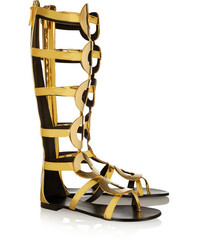 Золотые кожаные высокие гладиаторы от Giuseppe Zanotti