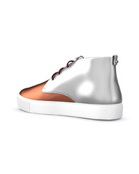 Мужские золотые кожаные высокие кеды от Swear