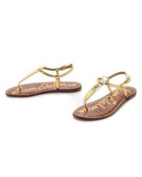 Золотые кожаные вьетнамки от Sam Edelman