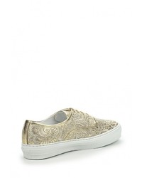 Женские золотые кожаные кеды от Baldinini