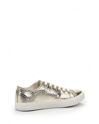 Женские золотые кожаные кеды от CLAUDIA GHIZZANI