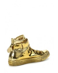 Женские золотые кожаные кеды от Converse