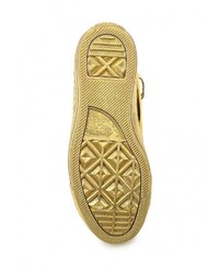 Женские золотые кожаные кеды от Converse