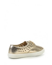 Женские золотые кожаные кеды от GLAMforever