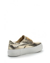 Женские золотые кожаные кеды от Ideal