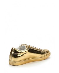 Женские золотые кожаные кеды от Just Cavalli