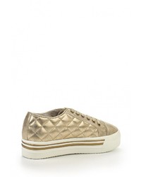 Женские золотые кожаные кеды от Keddo