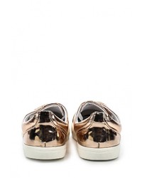 Женские золотые кожаные кеды от LOST INK