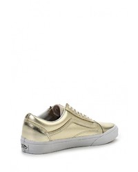 Женские золотые кожаные кеды от Vans