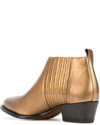 Женские золотые кожаные ковбойские сапоги от Buttero