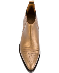 Женские золотые кожаные ковбойские сапоги от Buttero