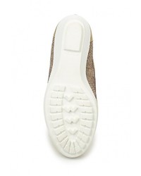 Золотые кожаные кроссовки на танкетке от Botticelli Limited