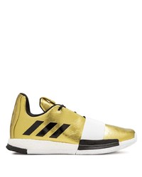 Мужские золотые кожаные кроссовки от adidas