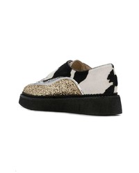 Золотые кожаные лоферы на платформе от N°21