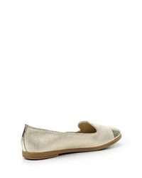 Женские золотые кожаные лоферы от Guapissima