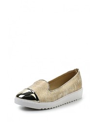 Женские золотые кожаные лоферы от Guapissima