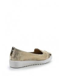 Женские золотые кожаные лоферы от Guapissima