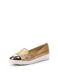 Женские золотые кожаные лоферы от Guapissima