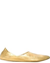 Женские золотые кожаные лоферы от Marsèll