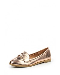 Женские золотые кожаные лоферы от Max Shoes