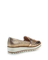 Женские золотые кожаные лоферы от Sergio Todzi