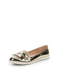 Женские золотые кожаные лоферы от Tom &amp; Eva