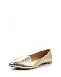 Женские золотые кожаные лоферы от Topway