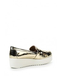 Женские золотые кожаные лоферы от XTI