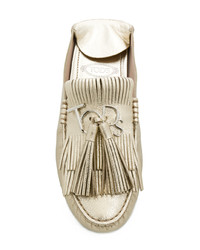 Женские золотые кожаные мокасины от Tod's