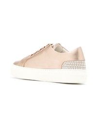 Женские золотые кожаные низкие кеды от AGL