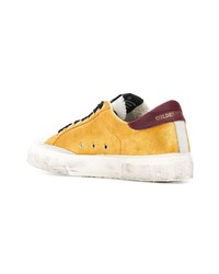 Женские золотые кожаные низкие кеды от Golden Goose Deluxe Brand