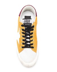 Женские золотые кожаные низкие кеды от Golden Goose Deluxe Brand