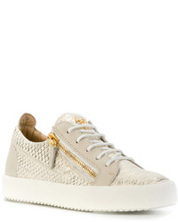 Женские золотые кожаные низкие кеды от Giuseppe Zanotti Design