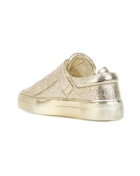 Женские золотые кожаные низкие кеды от Nicholas Kirkwood