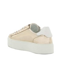 Женские золотые кожаные низкие кеды от Dsquared2